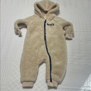 Levi's Kids Tan Fleece Hooded Footie